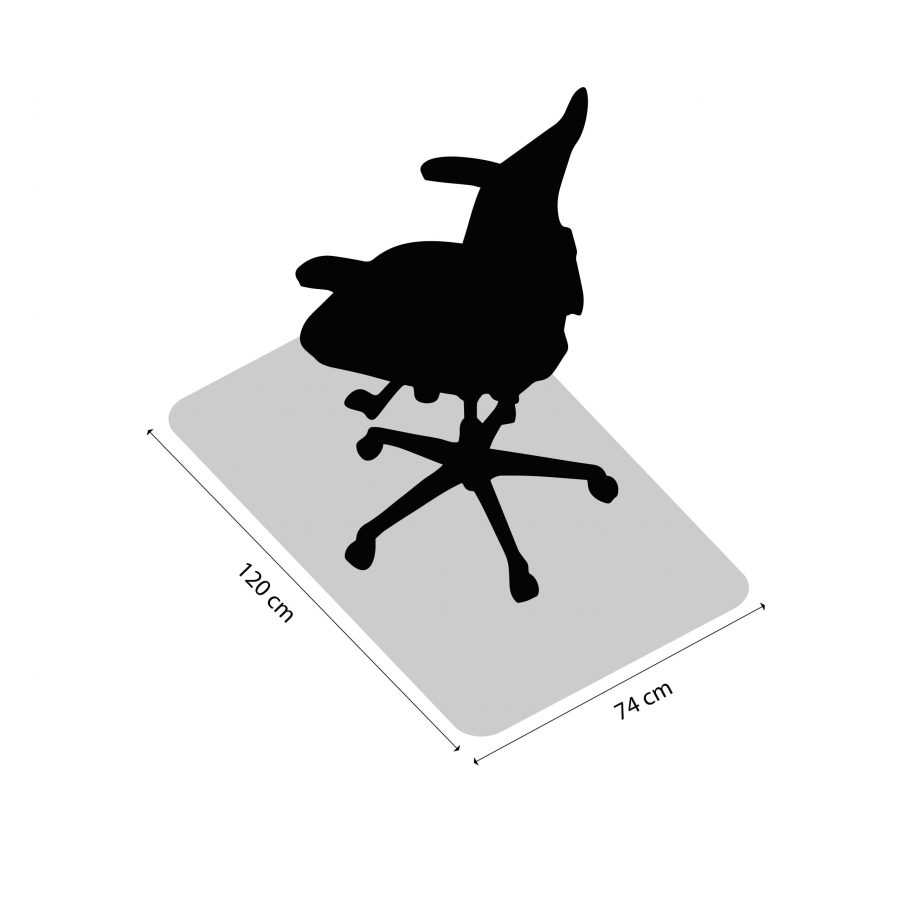 Vloerbeschermer voor bureaustoel, rechthoekig, van transparant PVC