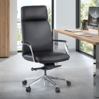 Luxe bureaustoel Prestige, hoog comfort, leer