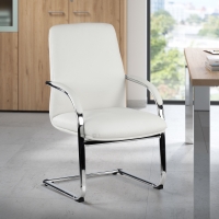 Vergaderstoel Prestige, sledeframe, leer