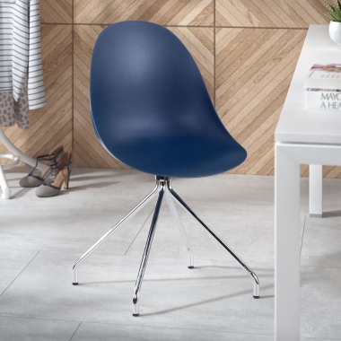 kuipstoel blauw basis piramide kunststof zonder armleuningen 2