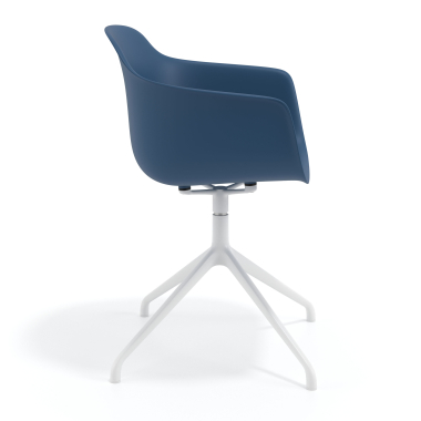 kuipstoel wit blauw basis piramide kunststof vaste armleuningen 4