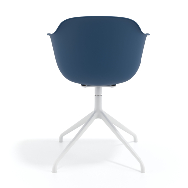 kuipstoel wit blauw basis piramide kunststof vaste armleuningen 5