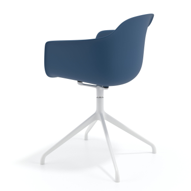 kuipstoel wit blauw basis piramide kunststof vaste armleuningen 6