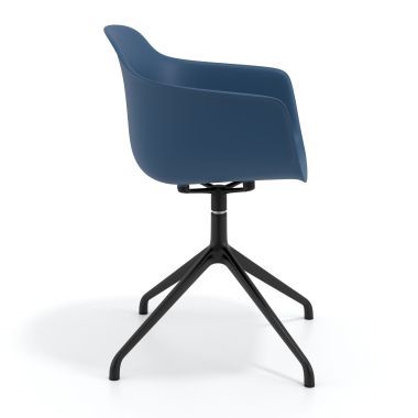 kuipstoel zwart blauw basis piramide kunststof vaste armleuningen 3