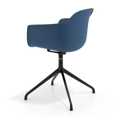 kuipstoel zwart blauw basis piramide kunststof vaste armleuningen 5