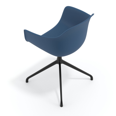 kuipstoel zwart blauw basis piramide kunststof vaste armleuningen 6