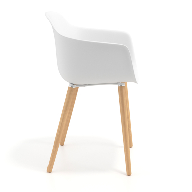 scandinavische stoel wit draaistoel hout kunststof vaste armleuningen 4