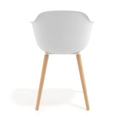scandinavische stoel wit draaistoel hout kunststof vaste armleuningen 5
