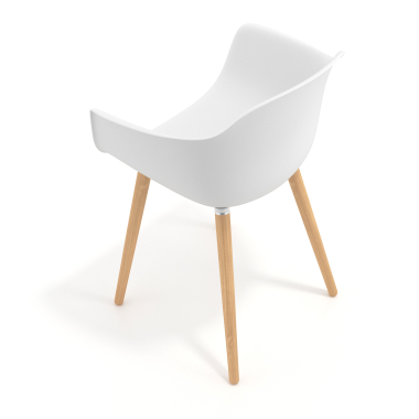 scandinavische stoel wit draaistoel hout kunststof vaste armleuningen 7