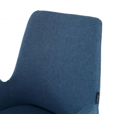 vergaderstoel blauw draaistoel met wielen stof gestoffeerde armleuningen 8