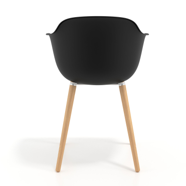 scandinavische stoel zwart draaistoel hout kunststof vaste armleuningen 5