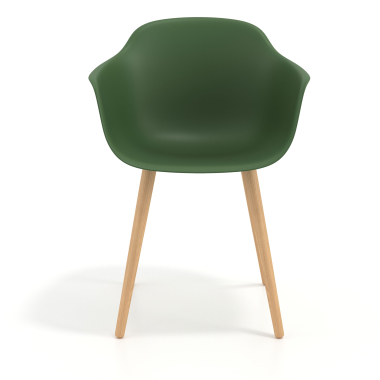 scandinavische stoel groen draaistoel hout kunststof vaste armleuningen 3