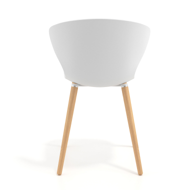 scandinavische stoel wit houten poten kunststof vaste armleuningen 5