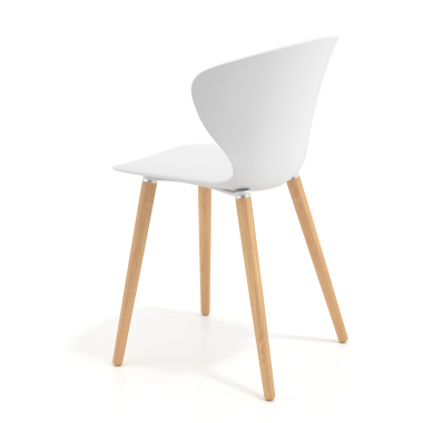 scandinavische stoel wit houten poten kunststof vaste armleuningen 6