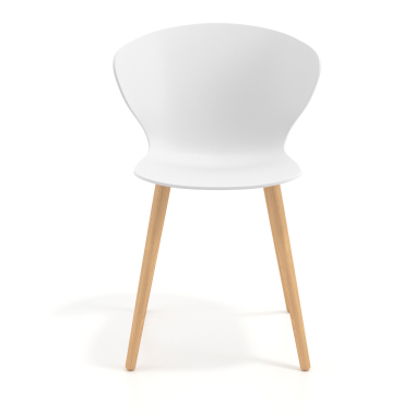 scandinavische stoel wit houten poten kunststof vaste armleuningen 3