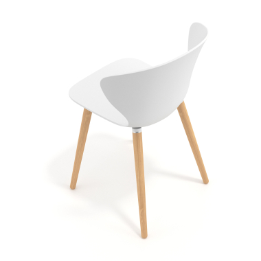scandinavische stoel wit houten poten kunststof vaste armleuningen 7