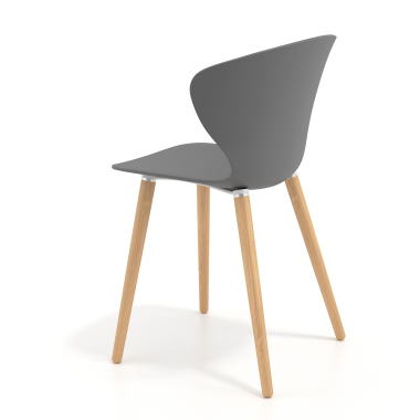 scandinavische stoel antraciet houten poten kunststof vaste armleuningen 6