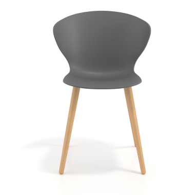 scandinavische stoel antraciet houten poten kunststof vaste armleuningen 3