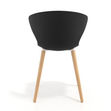 scandinavische stoel zwart houten poten kunststof vaste armleuningen 5