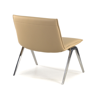 wachtkamerstoel beige paisley kunstleder zonder armleuningen 5