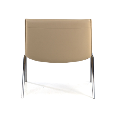 wachtkamerstoel beige paisley kunstleder zonder armleuningen 6