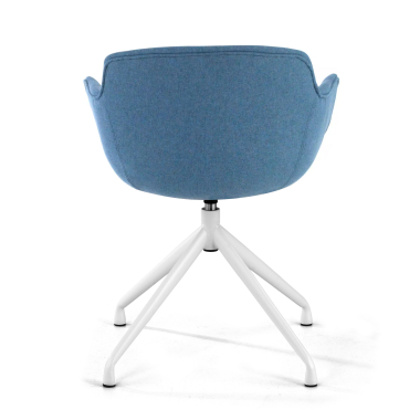vergaderstoel wit blauw basis piramide stof gestoffeerde armleuningen 5