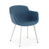 Kantinestoel Laure, 4 poten, metalen frame, gestoffeerd