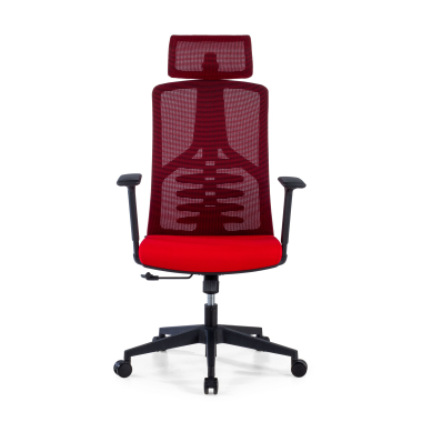 ergonomische bureaustoel rood quick netstof mesh 3d verstelbare armleuningen lumbale steun hoofdsteun 3