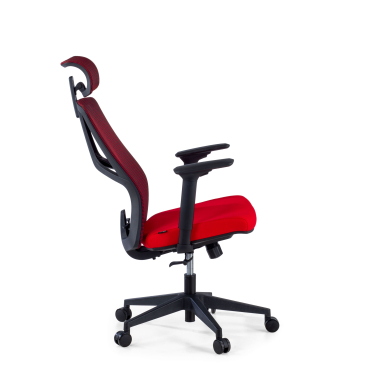 ergonomische bureaustoel rood quick netstof mesh 3d verstelbare armleuningen lumbale steun hoofdsteun 5