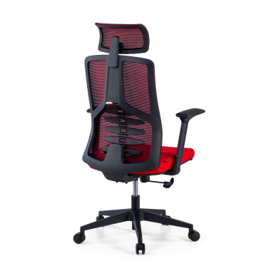 ergonomische bureaustoel rood quick netstof mesh 3d verstelbare armleuningen lumbale steun hoofdsteun 6