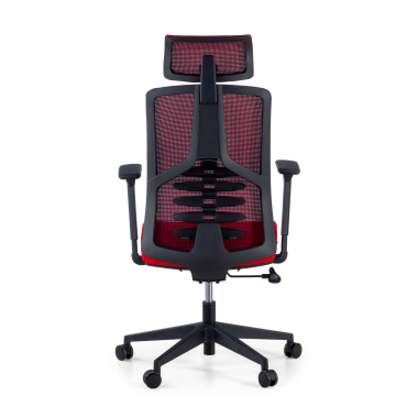 ergonomische bureaustoel rood quick netstof mesh 3d verstelbare armleuningen lumbale steun hoofdsteun 7