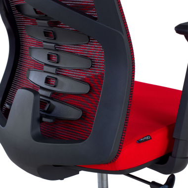 ergonomische bureaustoel rood quick netstof mesh 3d verstelbare armleuningen lumbale steun hoofdsteun 10