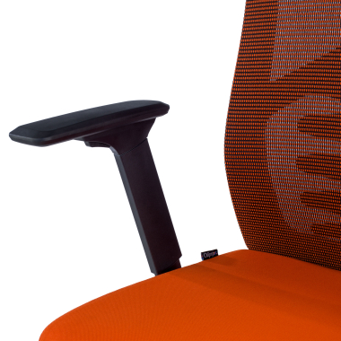 ergonomische bureaustoel oranje quick netstof mesh 3d verstelbare armleuningen lumbale steun hoofdsteun 9