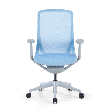 design bureaustoel wit blauw kinet netstof mesh 3d verstelbare armleuningen 3