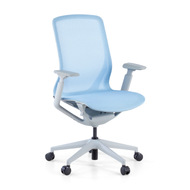 design bureaustoel wit blauw kinet netstof mesh 3d verstelbare armleuningen 1