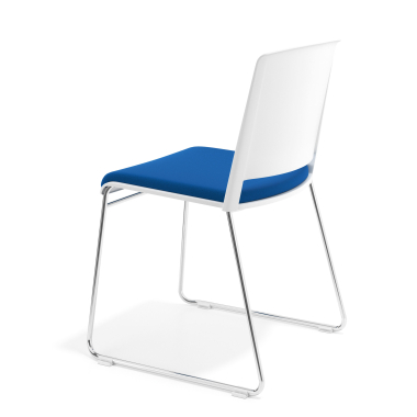 vergaderstoel wit blauw zonder armen gestoffeerd stof zonder armleuningen 6