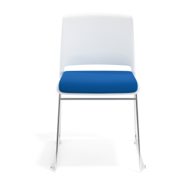 vergaderstoel blauw zonder armen gestoffeerd stof zonder armleuningen 3