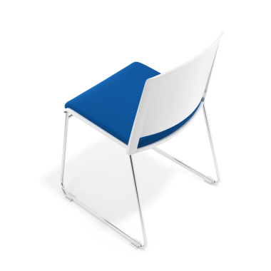 vergaderstoel wit blauw zonder armen gestoffeerd stof zonder armleuningen 7
