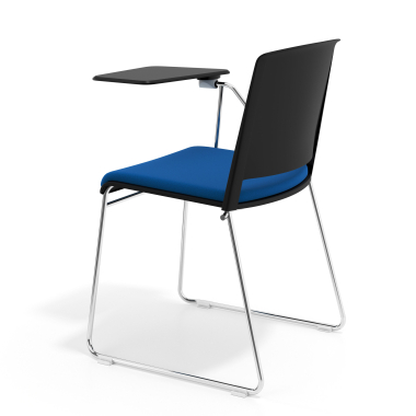 stoel met schrijfblad zwart blauw met schrijfblad gestoffeerd stof zonder armleuningen 5