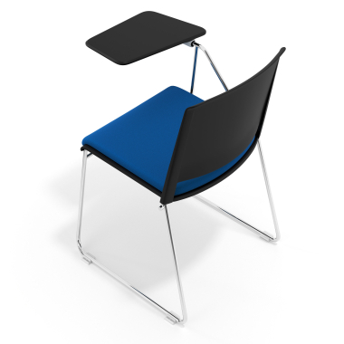 stoel met schrijfblad zwart blauw met schrijfblad gestoffeerd stof zonder armleuningen 7