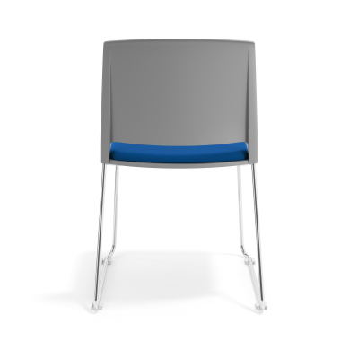 vergaderstoel grijs blauw zonder armen gestoffeerd stof zonder armleuningen 4