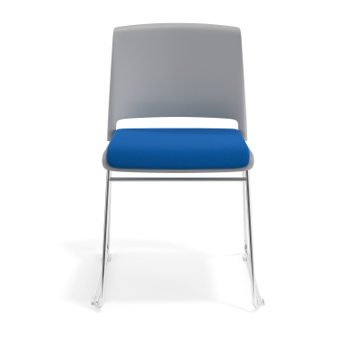 vergaderstoel grijs blauw zonder armen gestoffeerd stof zonder armleuningen 6