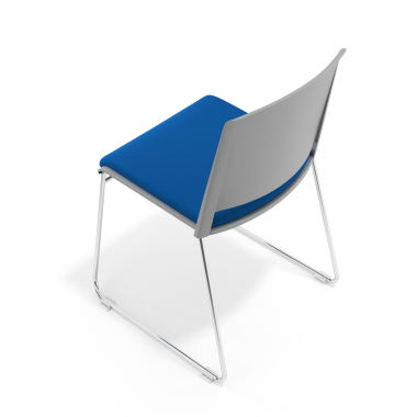 vergaderstoel grijs blauw zonder armen gestoffeerd stof zonder armleuningen 7