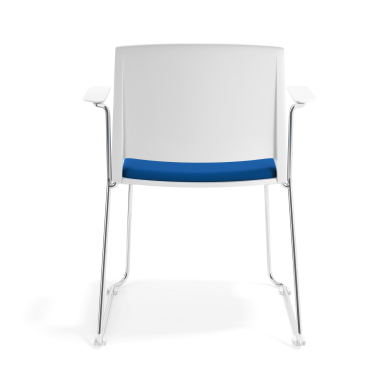 vergaderstoel wit blauw met armen gestoffeerd stof zonder armleuningen 4