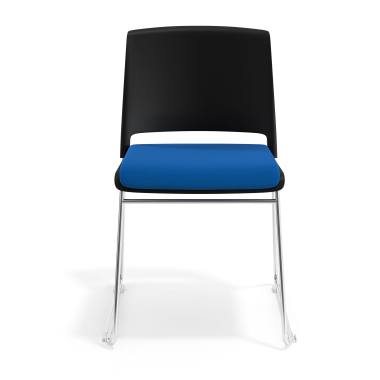 vergaderstoel zwart blauw zonder armen gestoffeerd stof zonder armleuningen 6