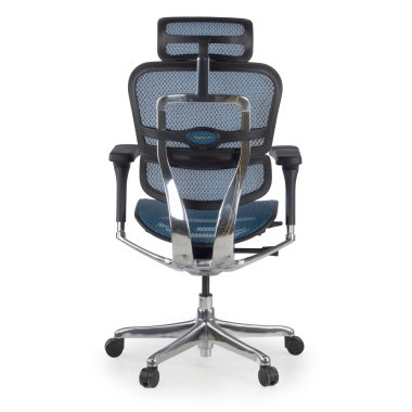ergonomische bureaustoel blauw zwarte structuur net netstof mesh 5d verstelbare armleuningen hoofdsteun 7