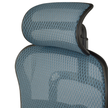 ergonomische bureaustoel blauw zwarte structuur net netstof mesh 5d verstelbare armleuningen hoofdsteun 9