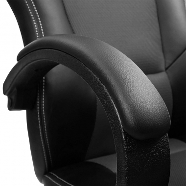gamestoel zwart racer kunstleder vaste armleuningen 4