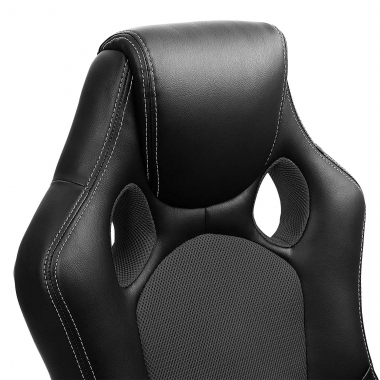 gamestoel zwart racer kunstleder vaste armleuningen 6