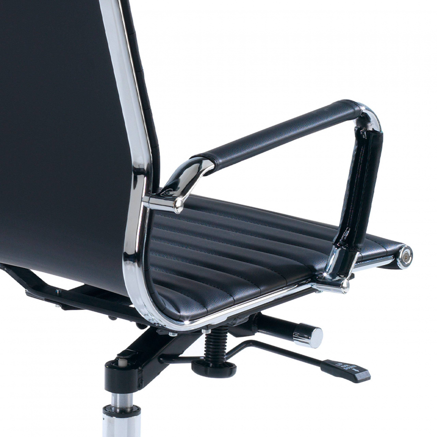 Design bureaustoel Stilo, Verchroomd Frame, hoge rugsteun 210239 - (Outlet)